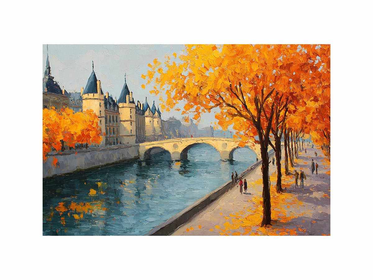 Autumn in Amsterdam Canvas Art Painting