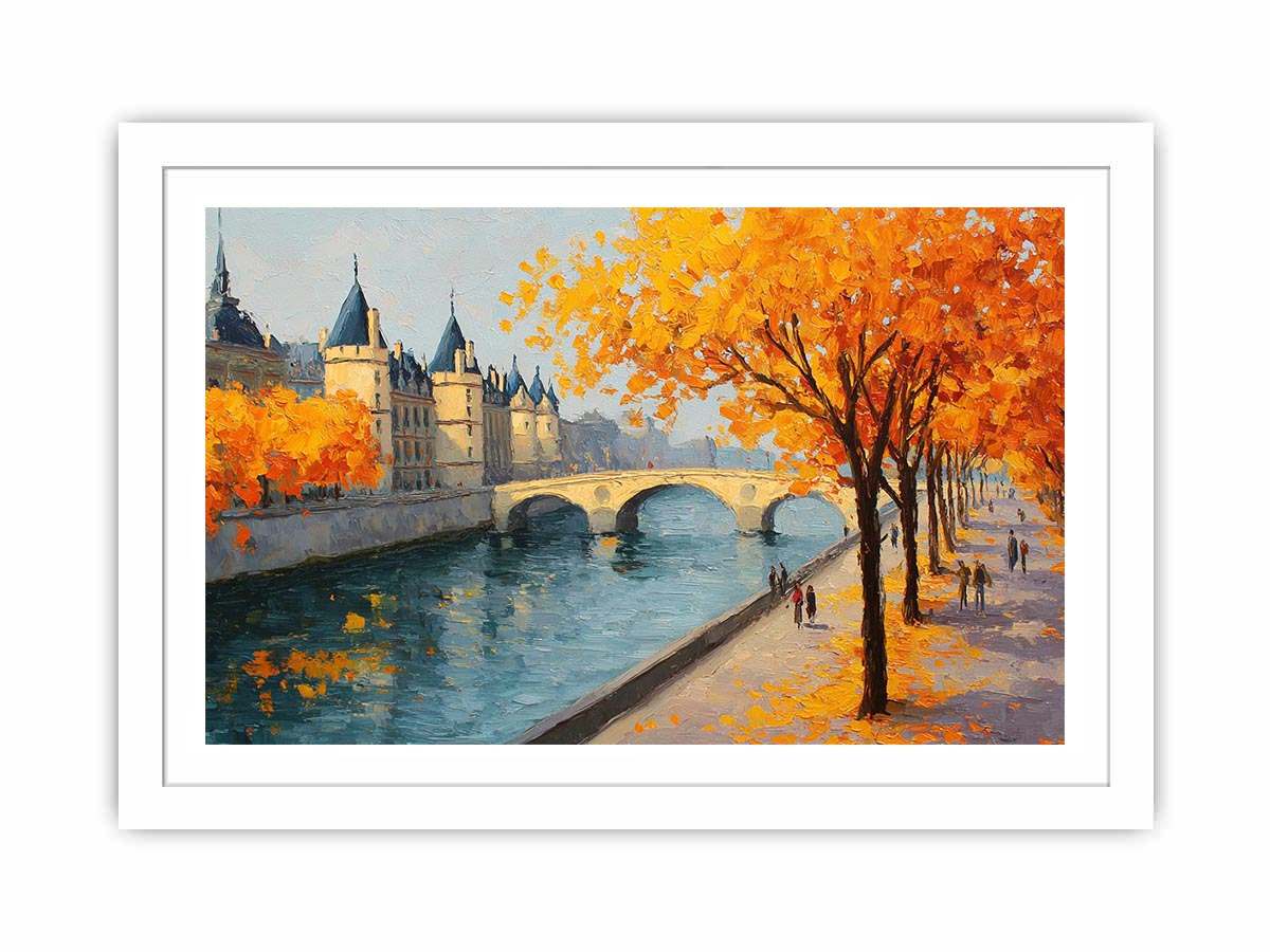 Autumn in Amsterdam Canvas Art Painting  Art Print