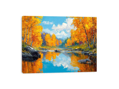 Autum Forest landscape Canvas Art Painting