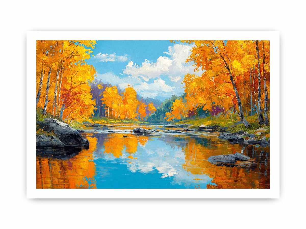 Autum Forest landscape Canvas Art Painting  Painting