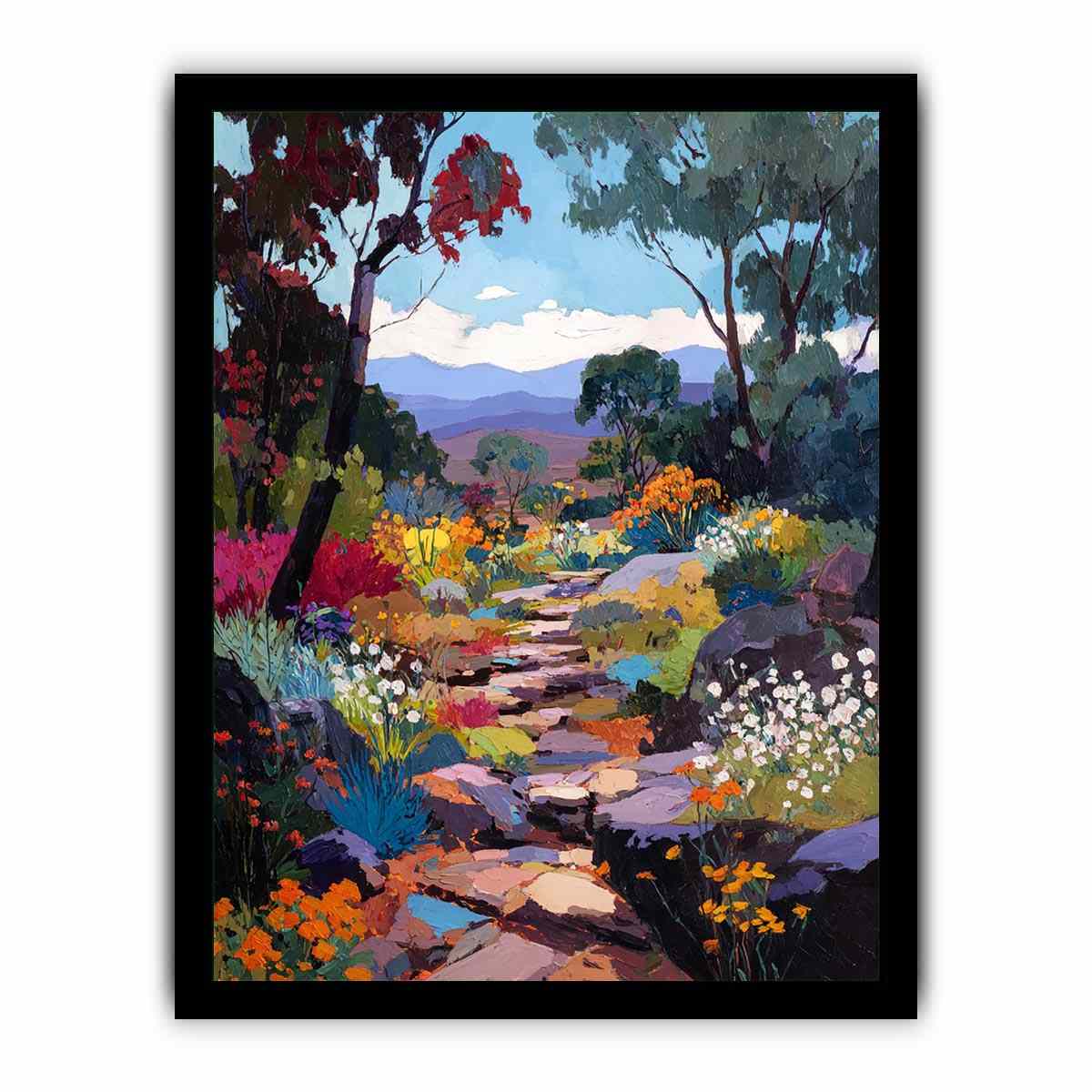 Australian Garden Canvas Art Painting   Framed poster