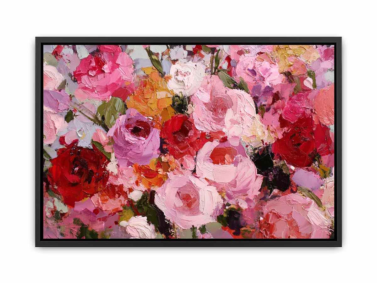 Abstract roses Pink & Red Canvas Art Painting