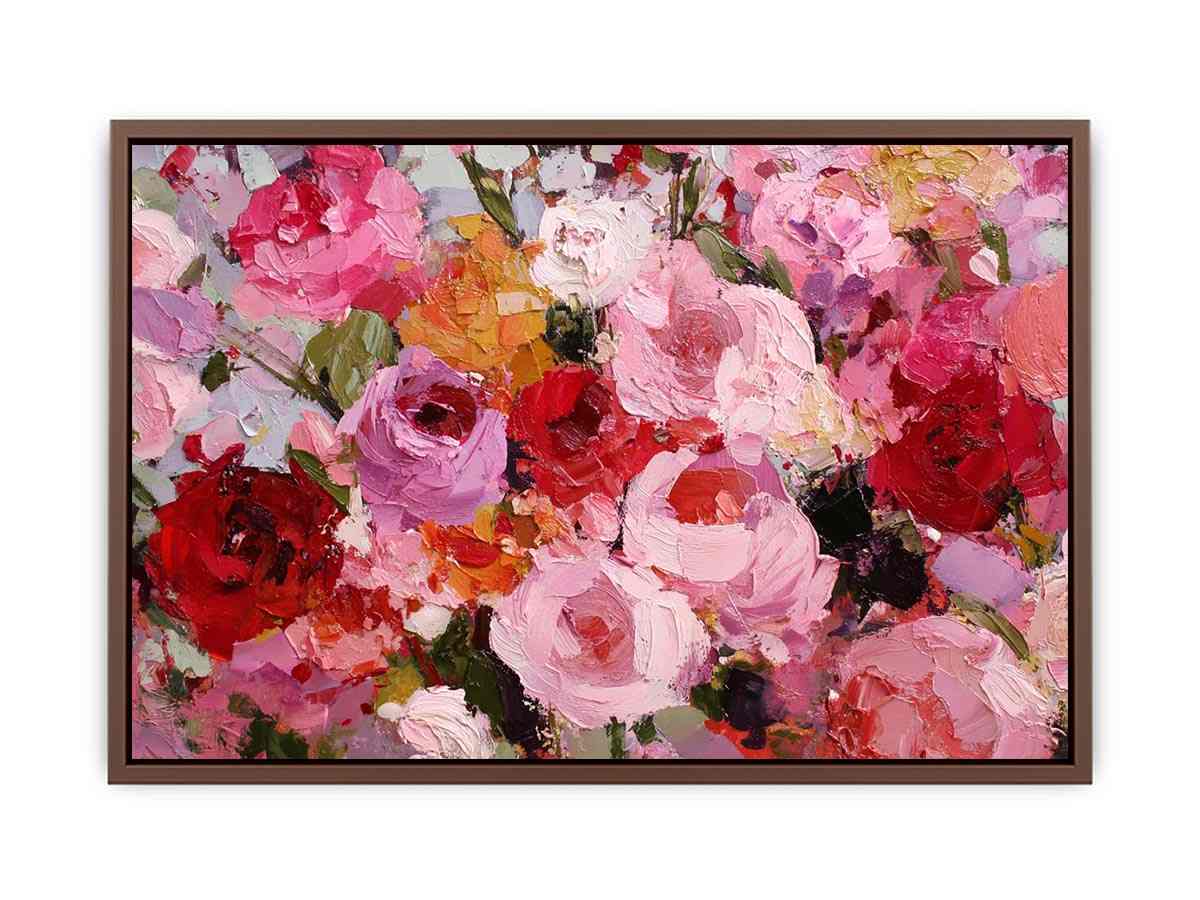 Abstract roses Pink & Red Canvas Art Painting