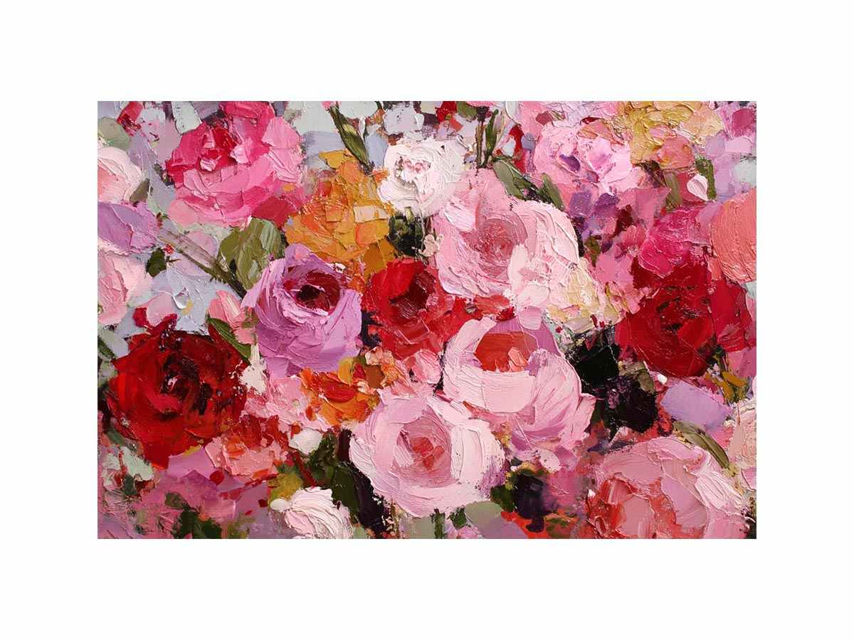 Abstract roses Pink & Red Canvas Art Painting