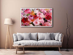 Abstract roses Pink & Red Canvas Art Painting