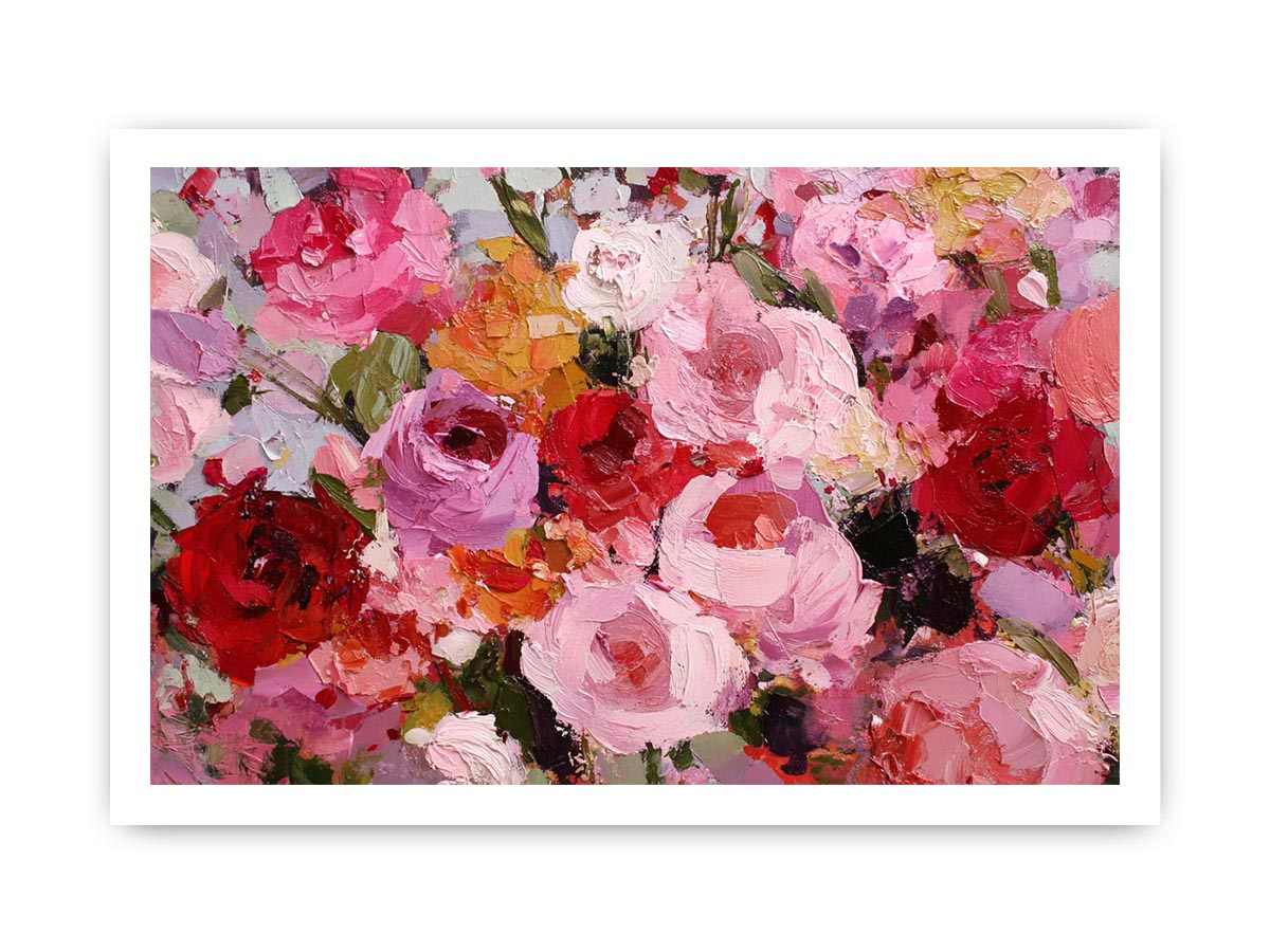 Abstract roses Pink & Red Canvas Art Painting  Painting