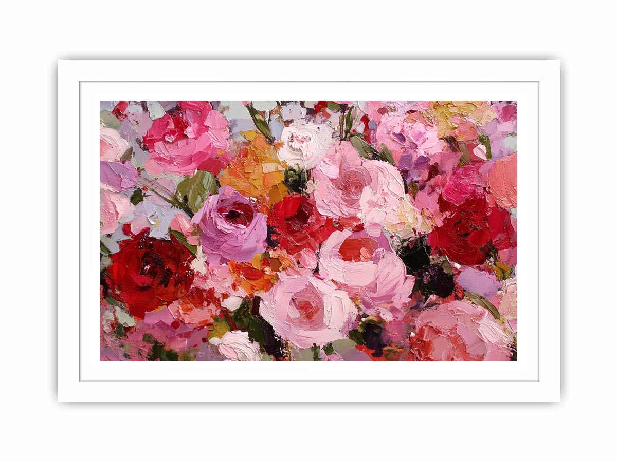 Abstract roses Pink & Red Canvas Art Painting  Art Print