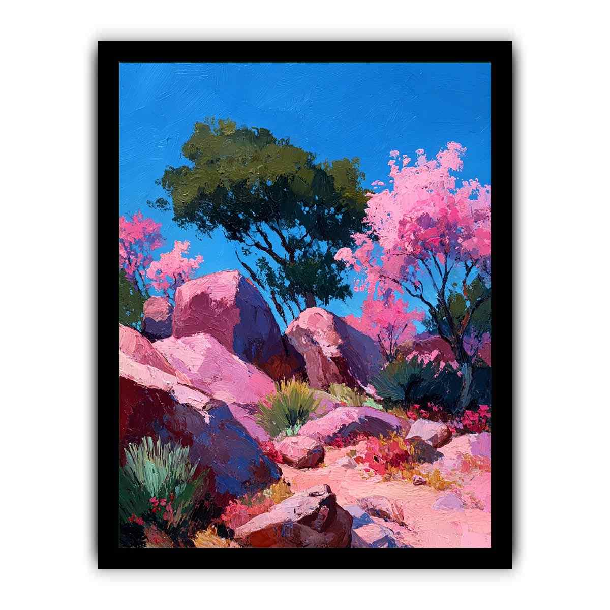 Arizona Desert Canvas Art Painting   Framed poster