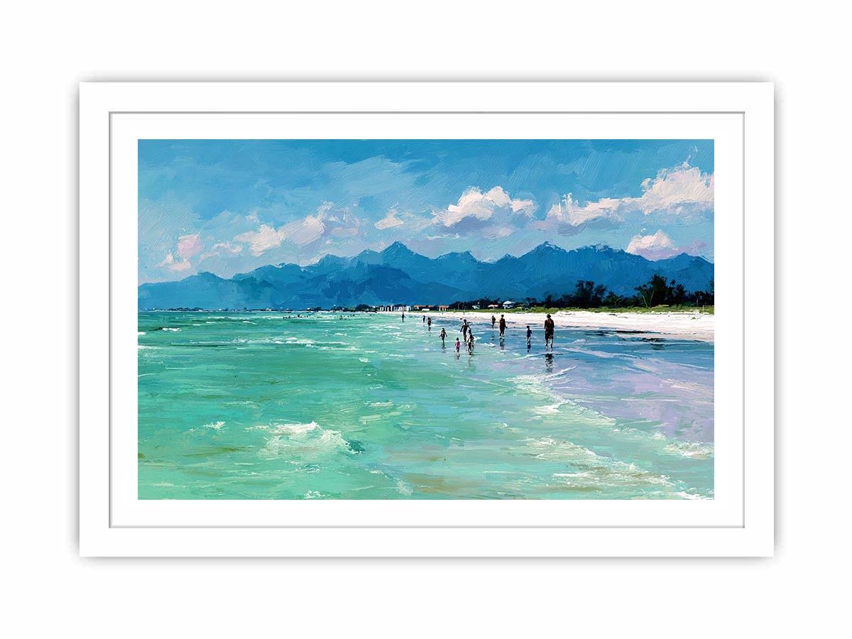 Beach day Canvas Art Painting  Art Print