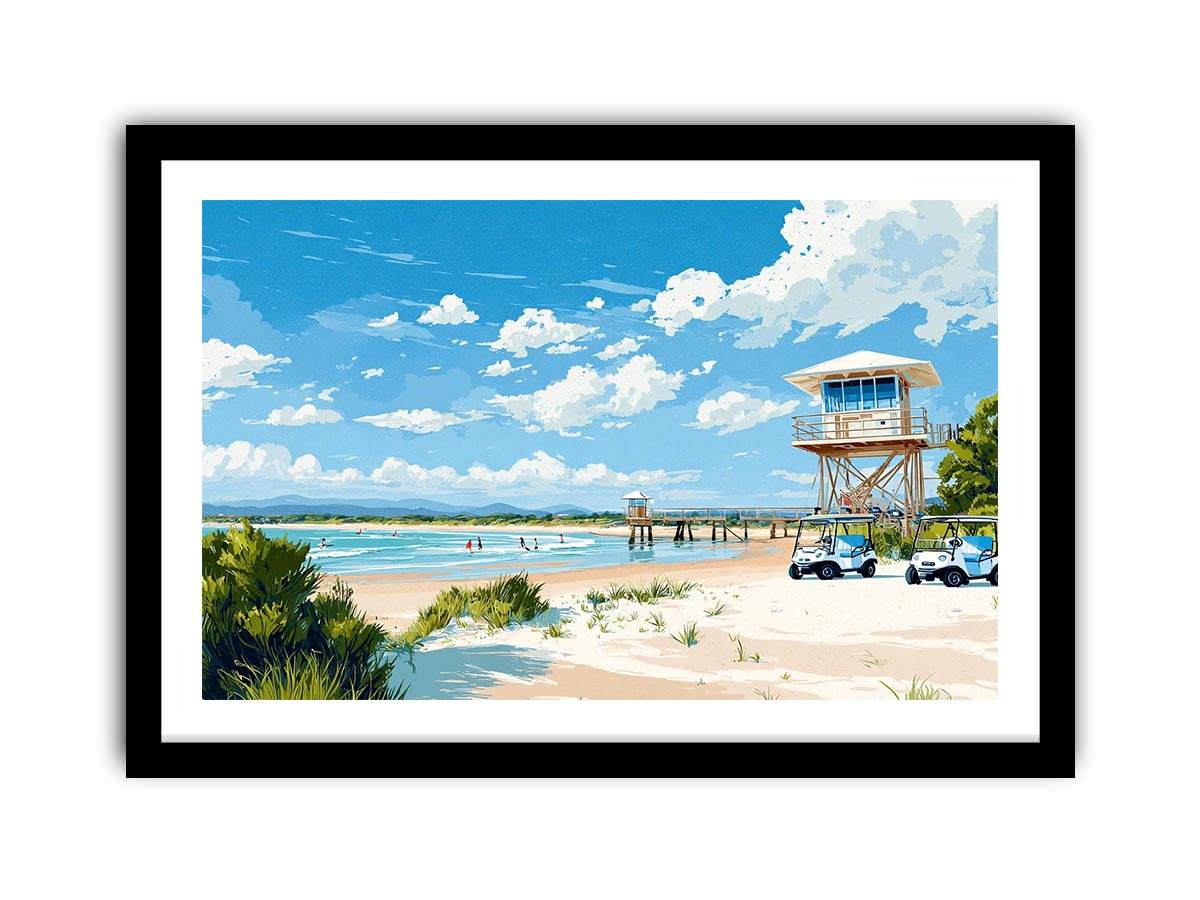 white sand Ausie Beach Canvas Art Painting   canvas print