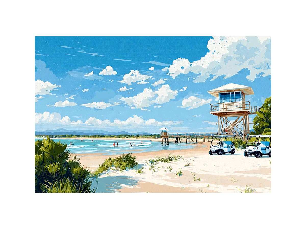 white sand Ausie Beach Canvas Art Painting
