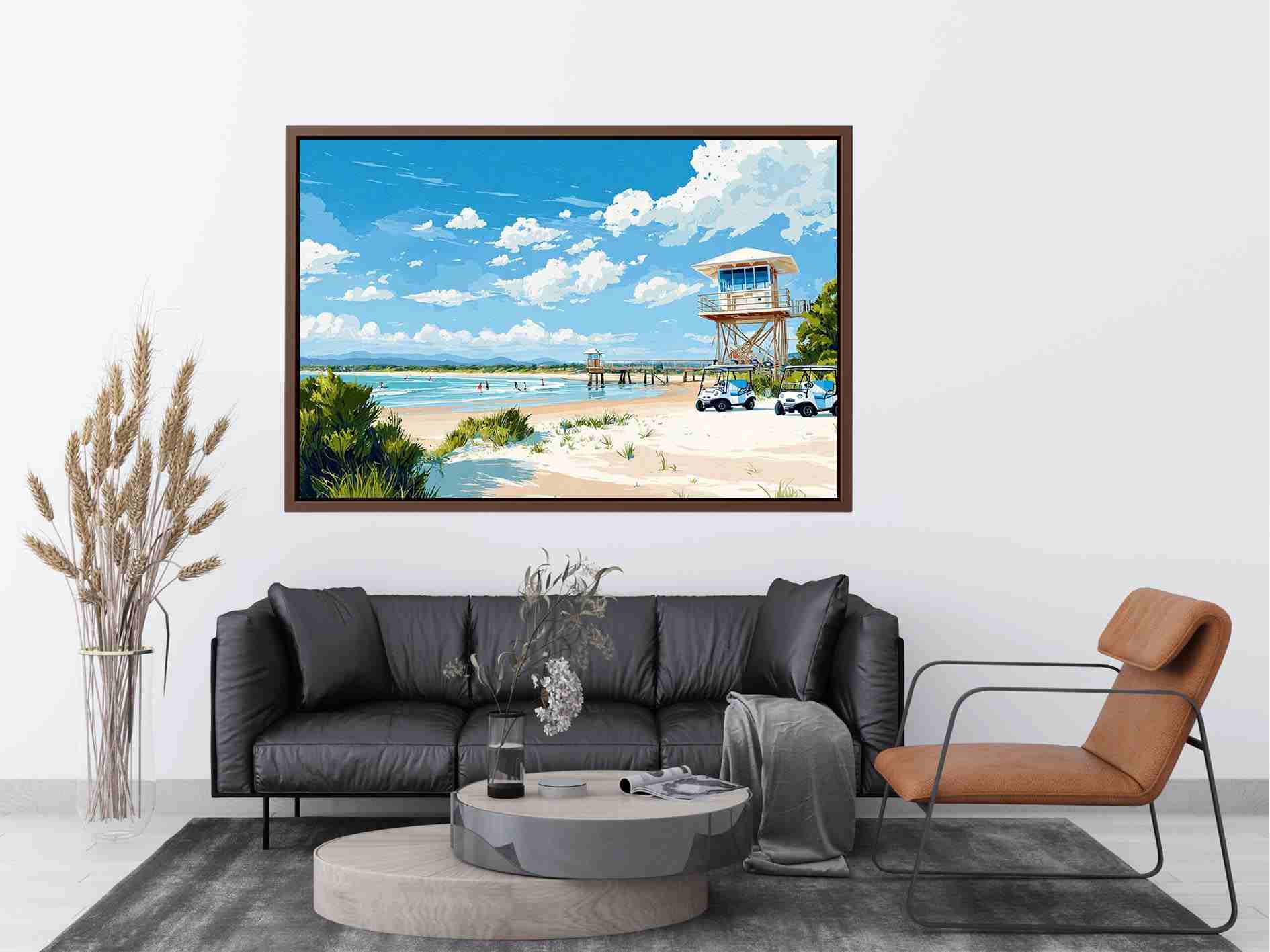 white sand Ausie Beach Canvas Art Painting