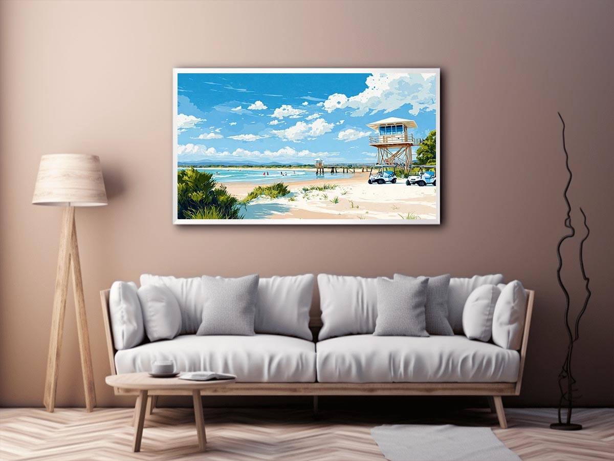 white sand Ausie Beach Canvas Art Painting