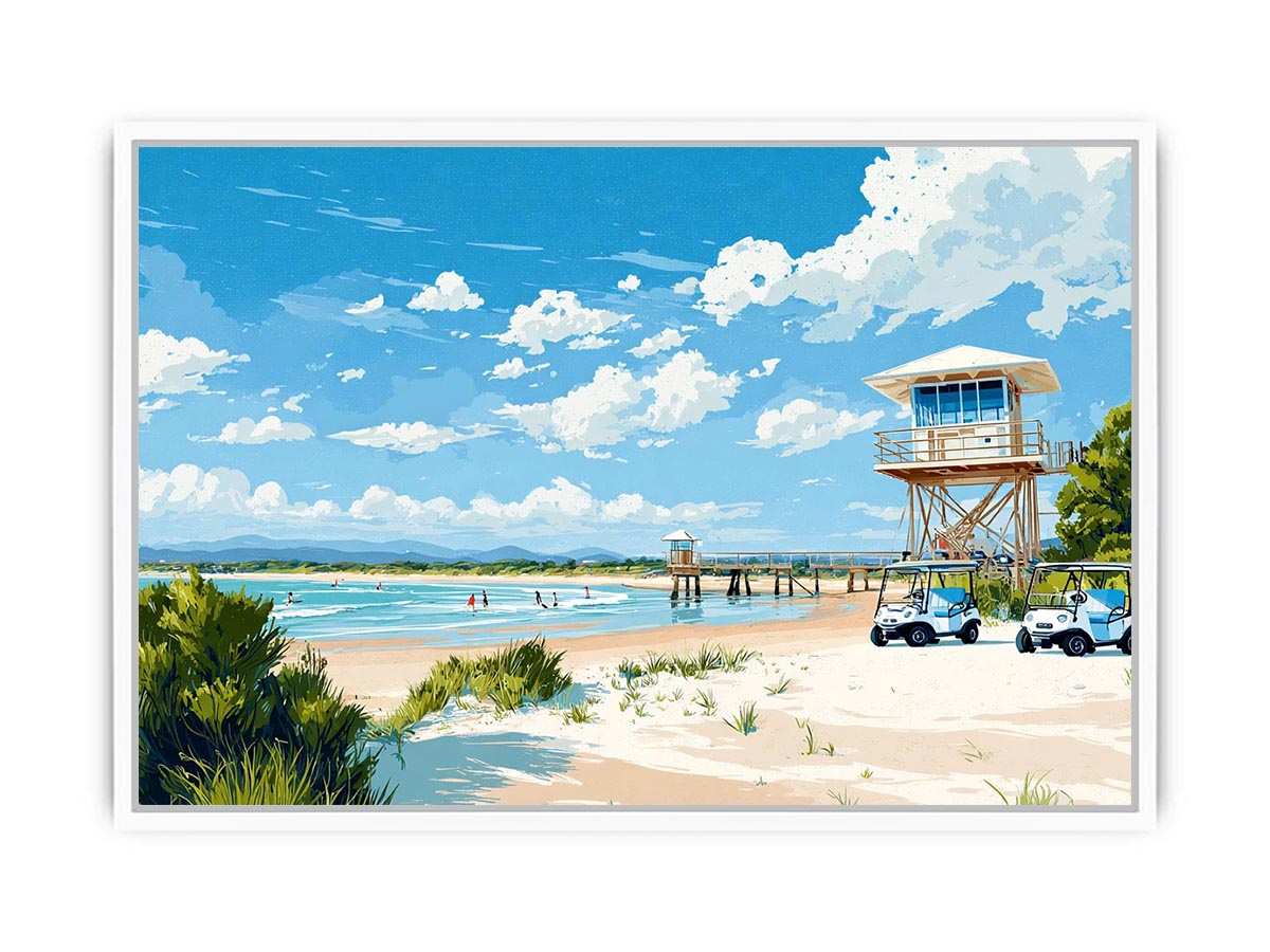 white sand Ausie Beach Canvas Art Painting
