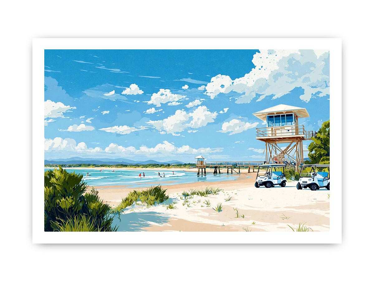 white sand Ausie Beach Canvas Art Painting  Painting