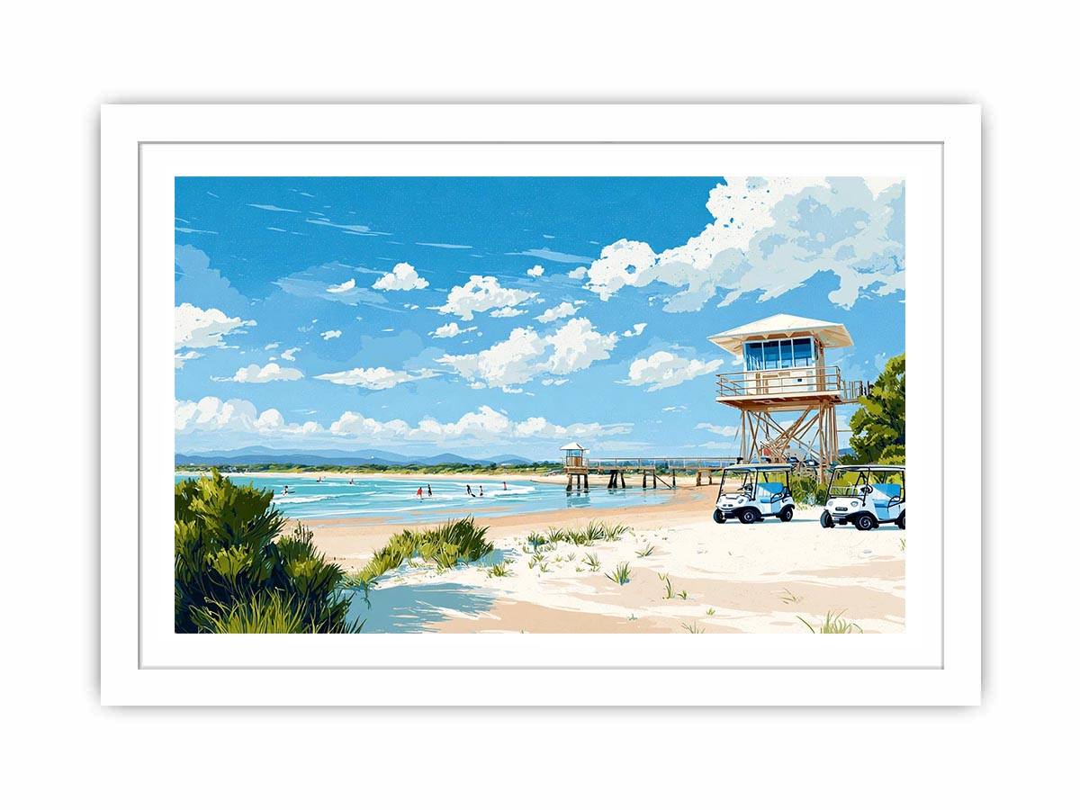 white sand Ausie Beach Canvas Art Painting  Art Print