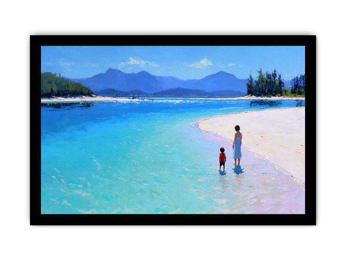 hayman beach Canvas Art Painting   Framed poster