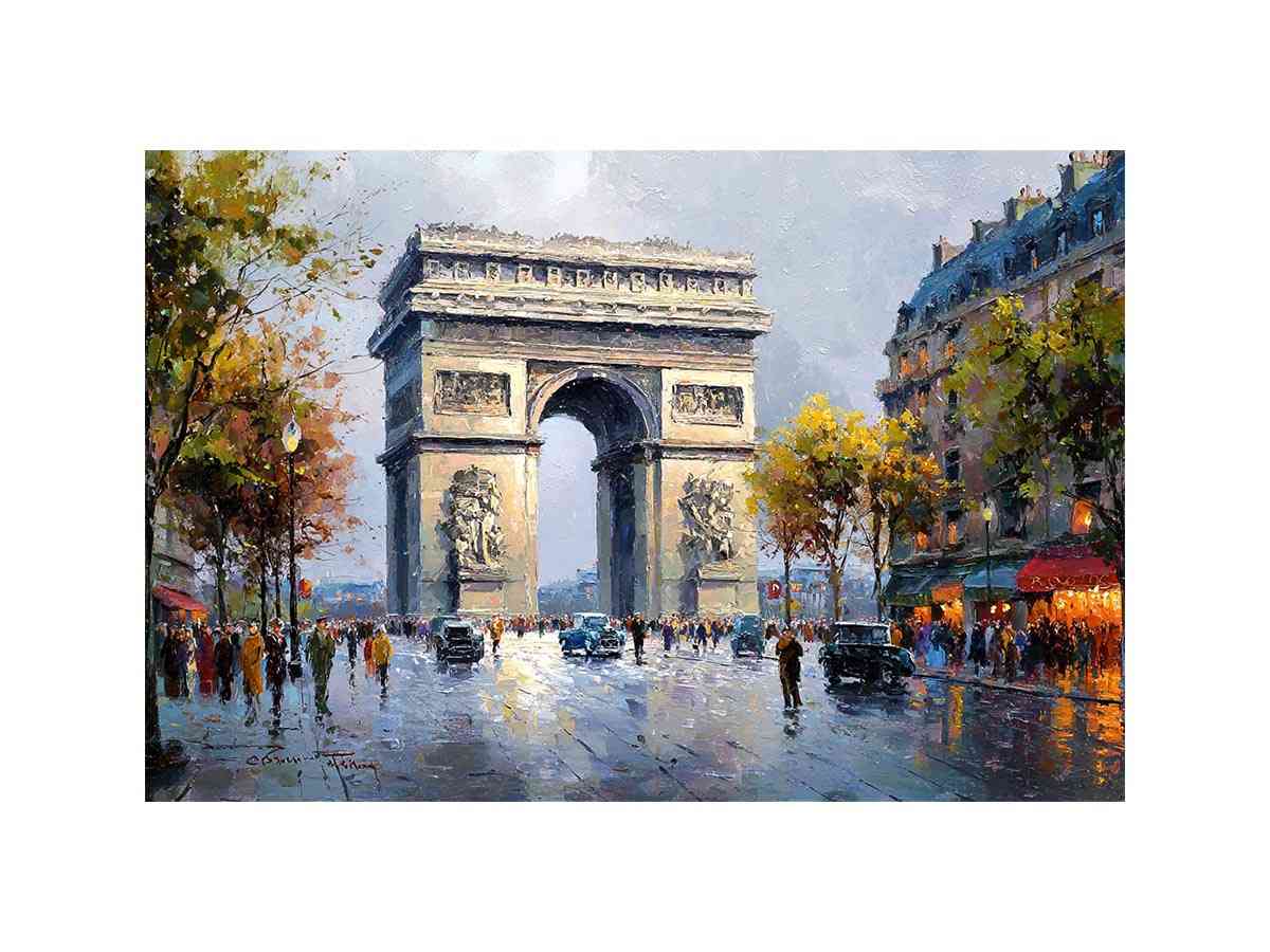 Arc De Triomphe Paris Canvas Art Painting