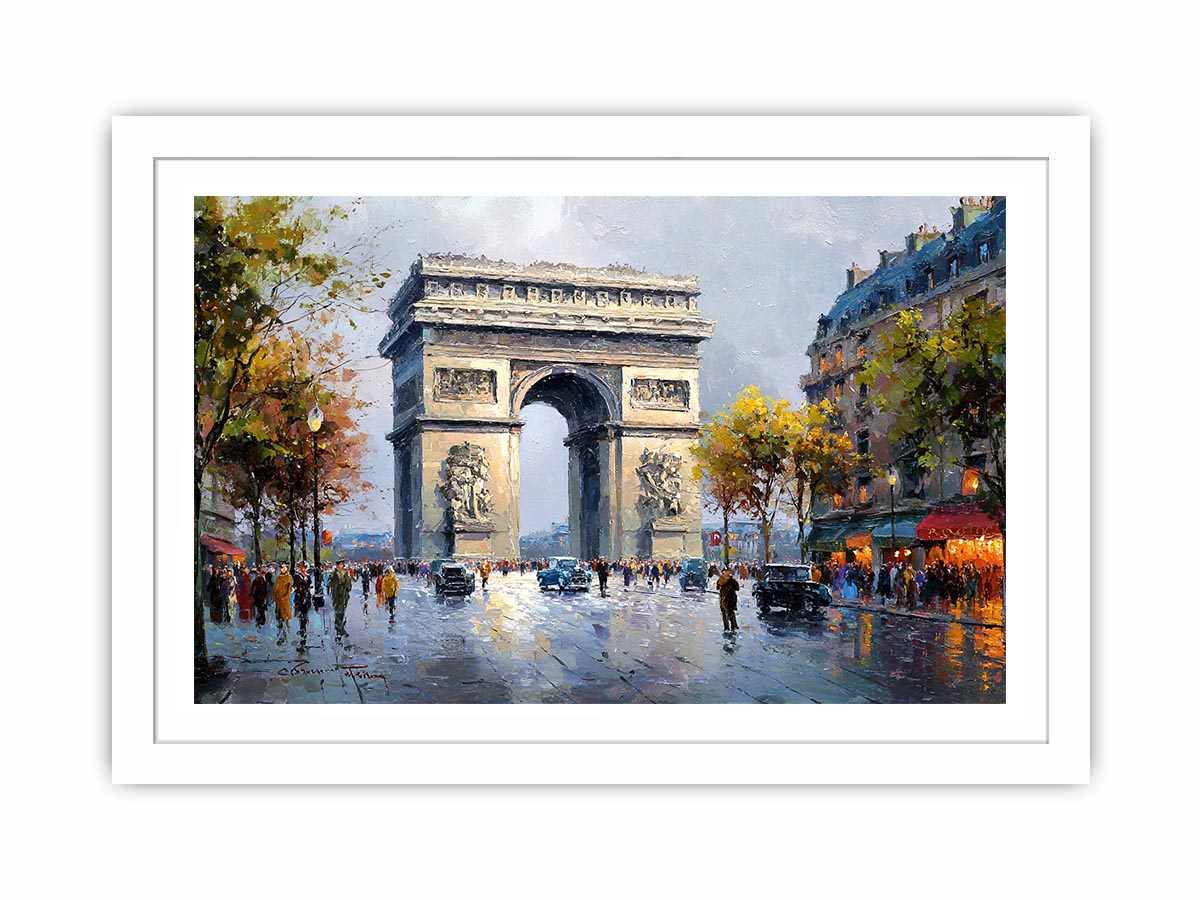 Arc De Triomphe Paris Canvas Art Painting  Art Print