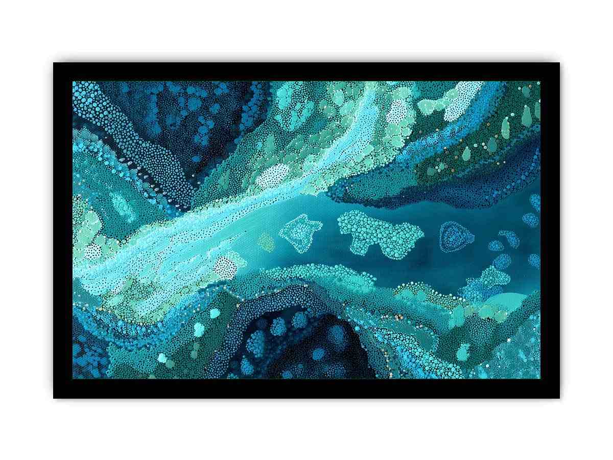 Abstract Sea Movement  Canvas Art Painting   Framed poster