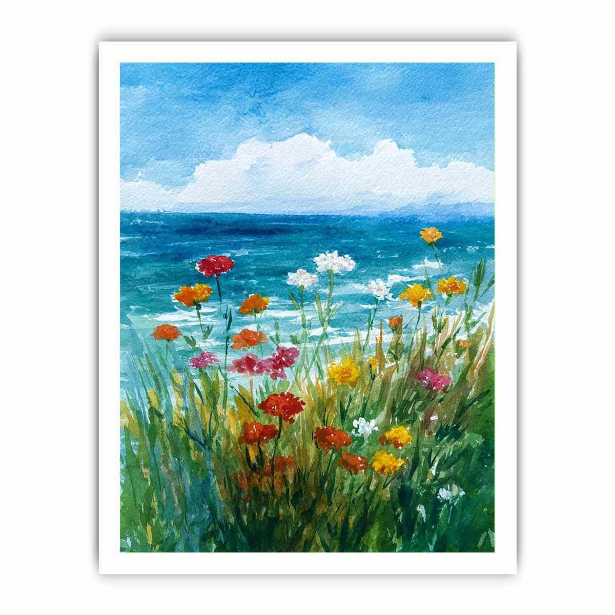 Coastal Blooms Canvas Art Painting  Painting