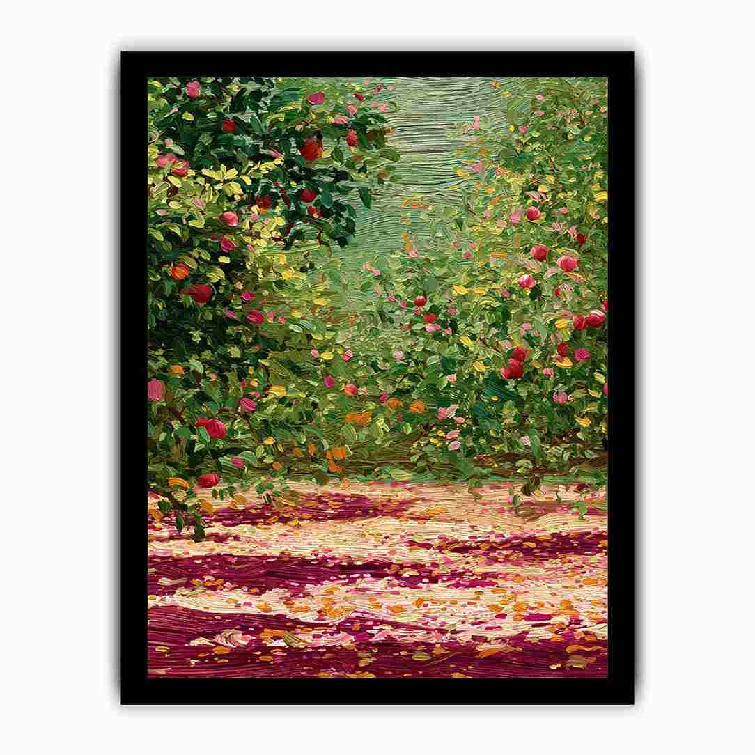 Apple orchard in spring Canvas Art Painting   Framed poster