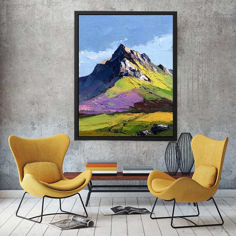 Abstract Mountain Horizon Canvas Art Painting