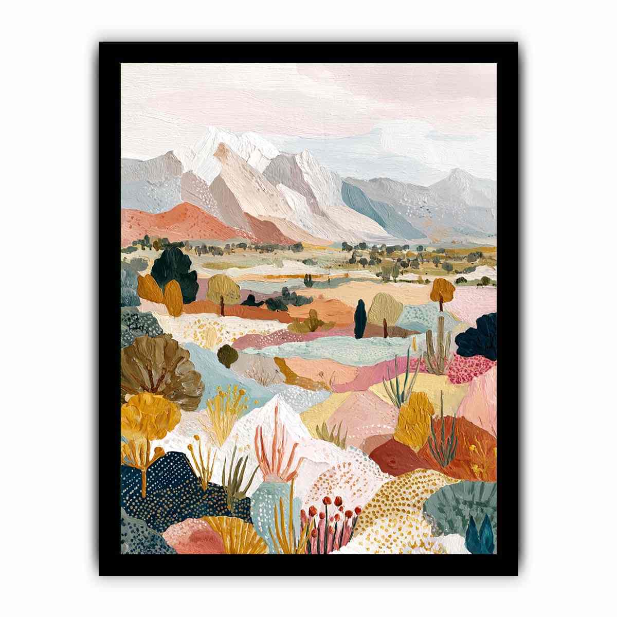 Australian Desert Landscape Art Canvas Art Painting   Framed poster