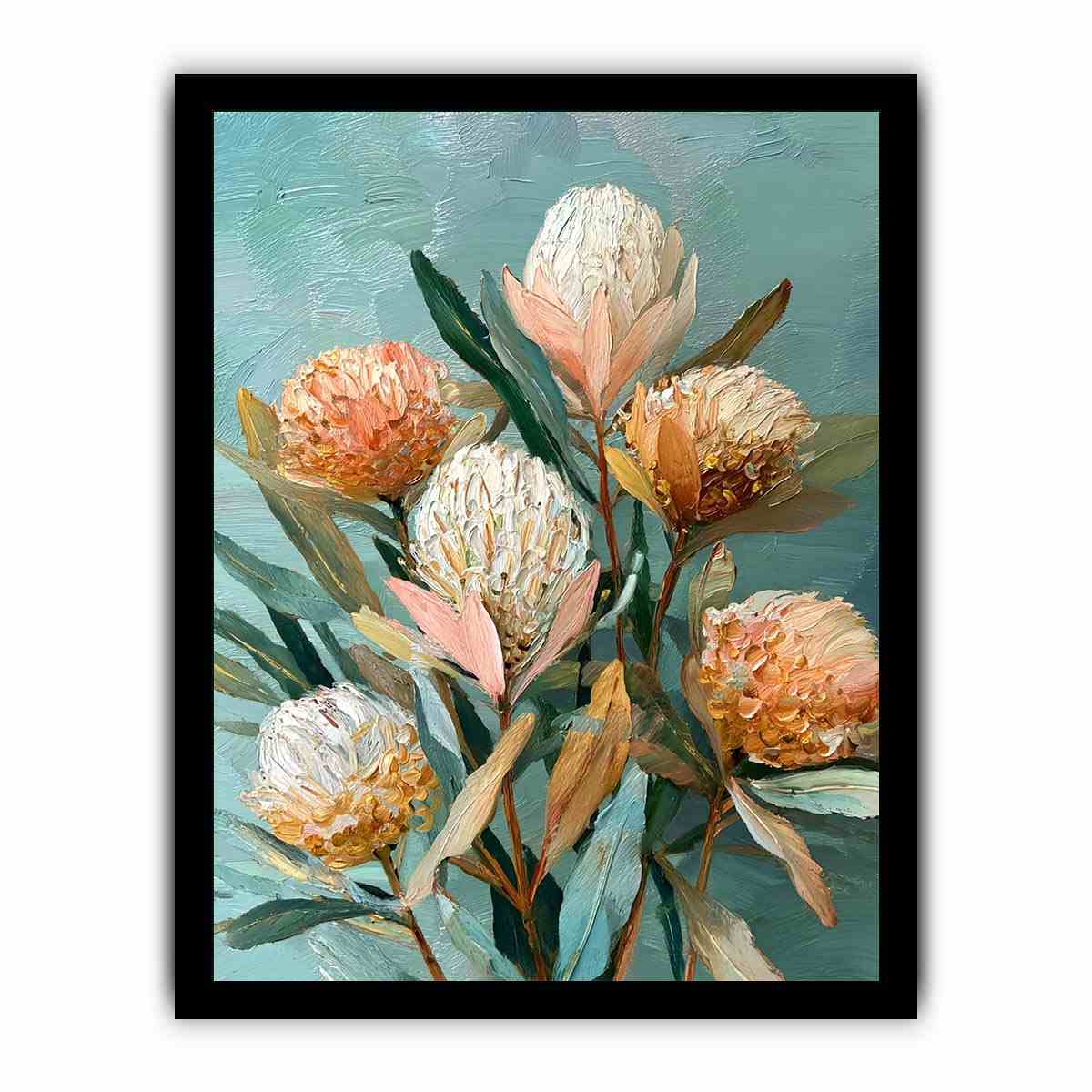 Banksia Bloom Canvas Art Painting   Framed poster