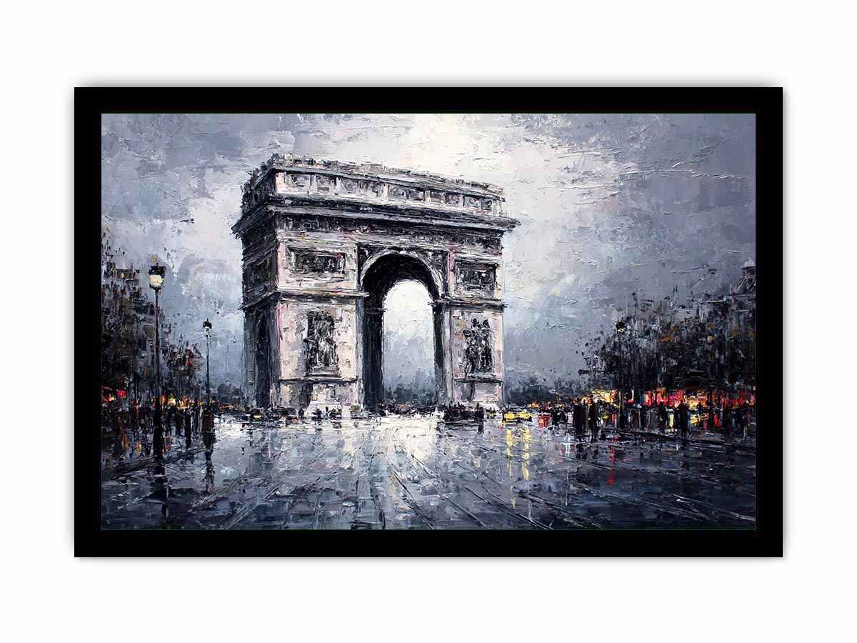 Arc De Triomphe Paris  Canvas Art Painting   Framed poster