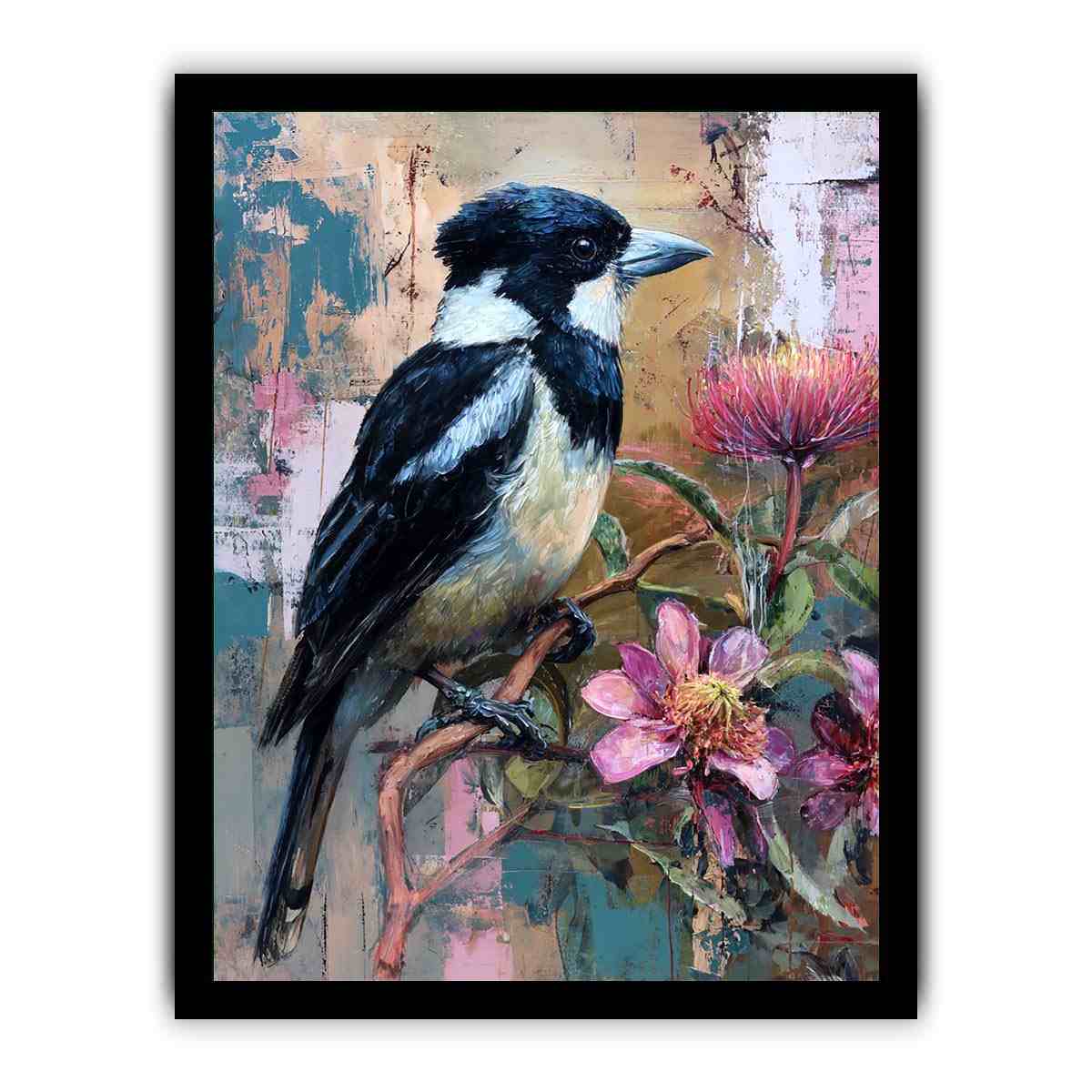 Australian Sparrow Canvas Art Painting   Framed poster