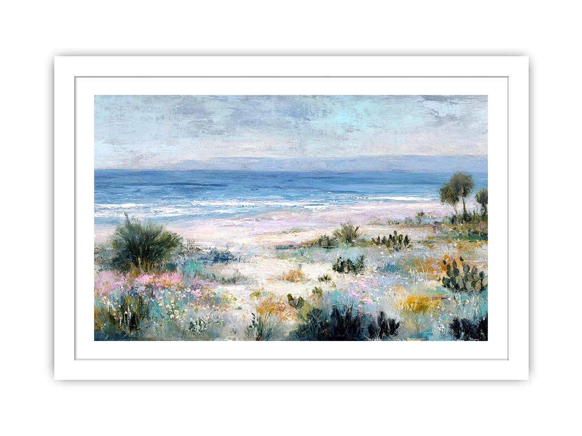 Muted Pastel beach Canvas Art Painting  Art Print