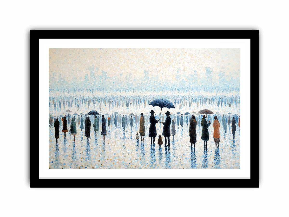 Beachside Umbrealas Canvas Art Painting   canvas print