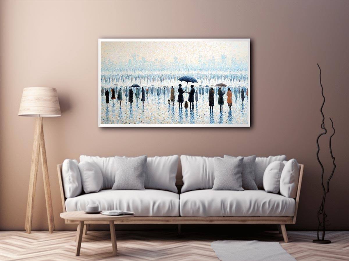 Beachside Umbrealas Canvas Art Painting