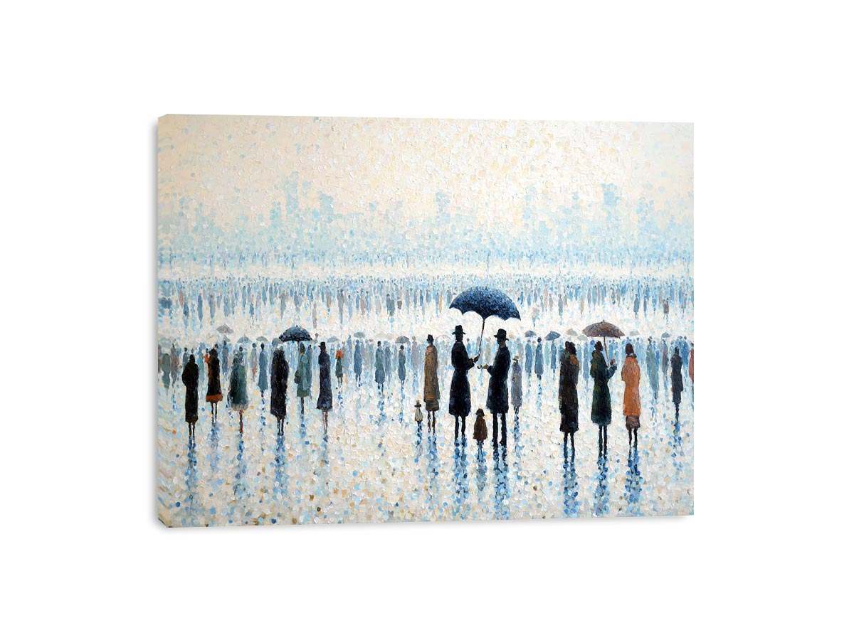 Beachside Umbrealas Canvas Art Painting