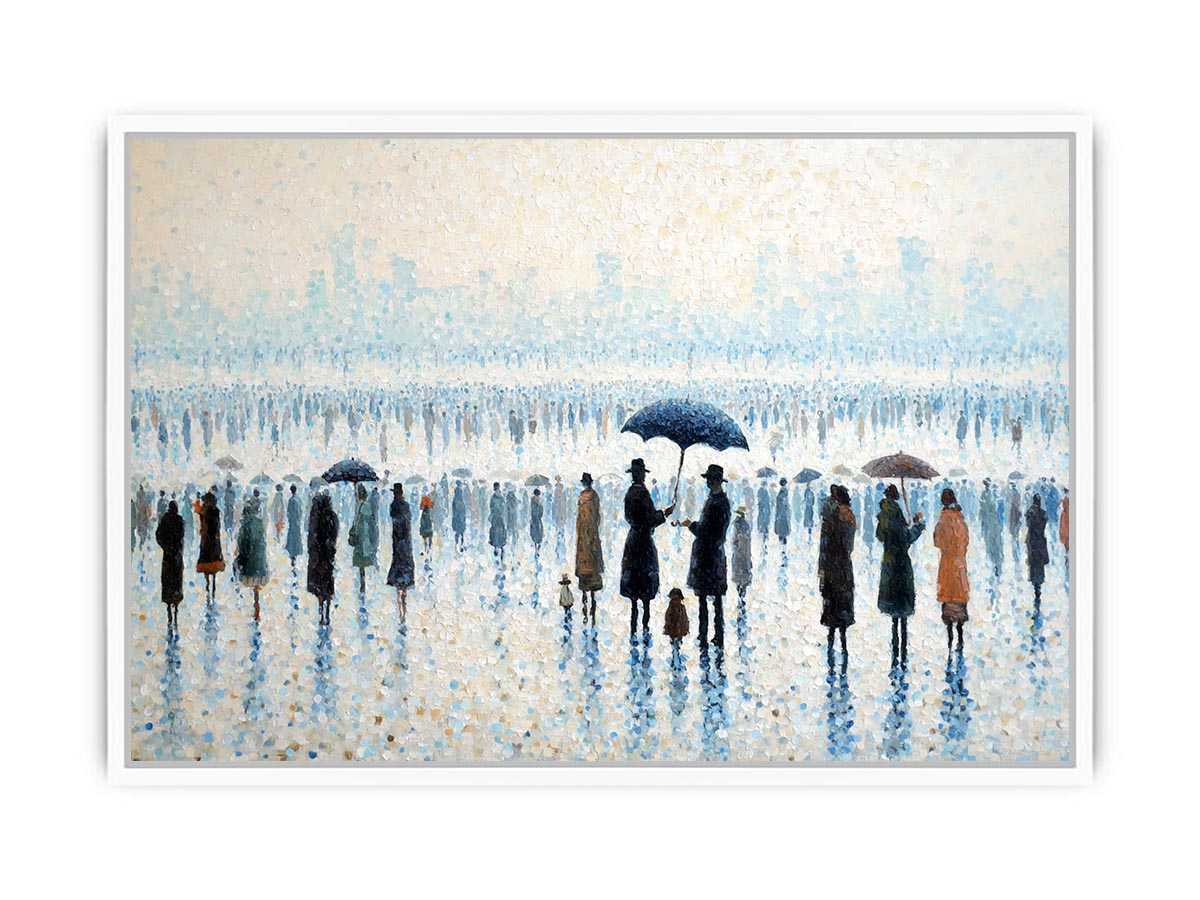 Beachside Umbrealas Canvas Art Painting