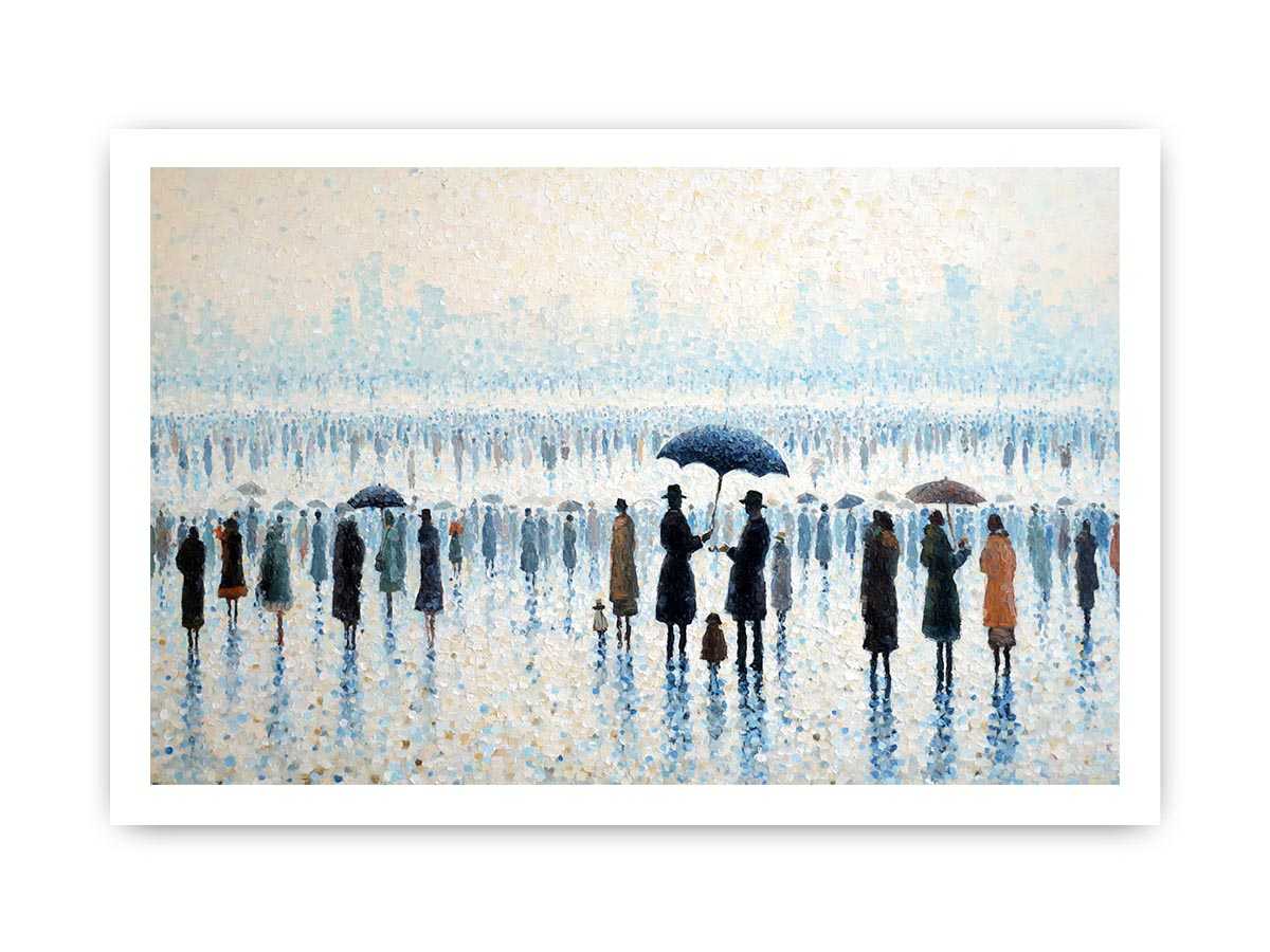 Beachside Umbrealas Canvas Art Painting  Painting