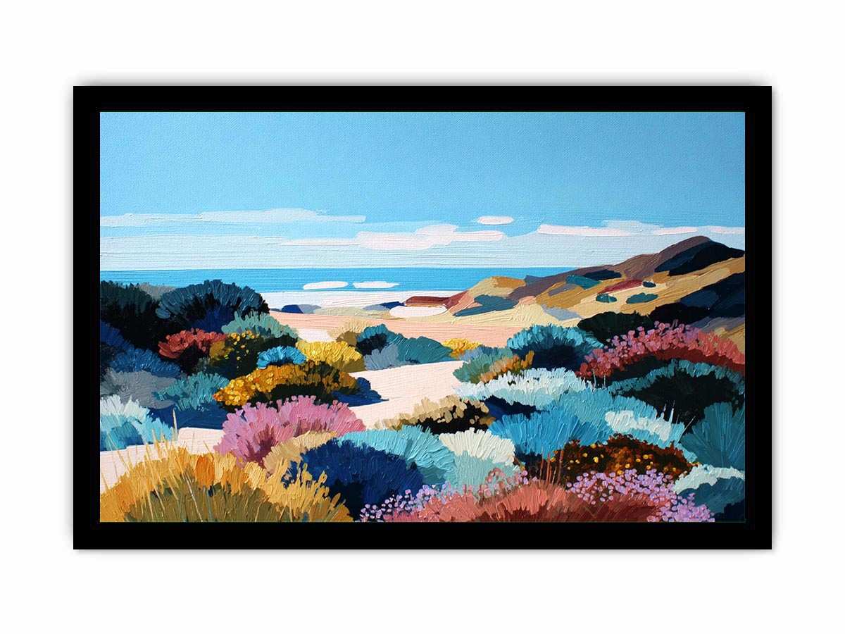 Abstract Coastal landscape Canvas Art Painting   Framed poster