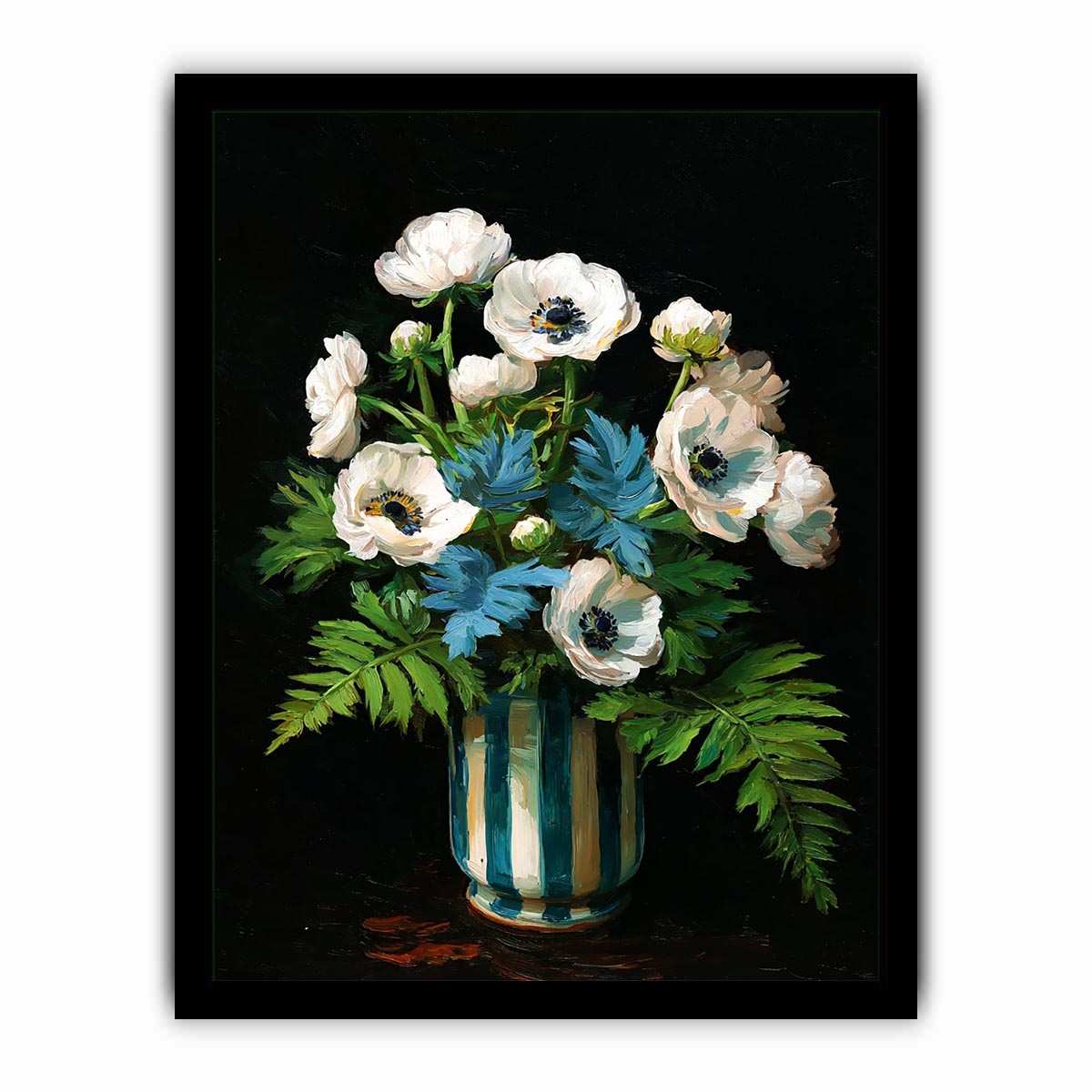 Anemone apennina: Canvas Art Painting   Framed poster
