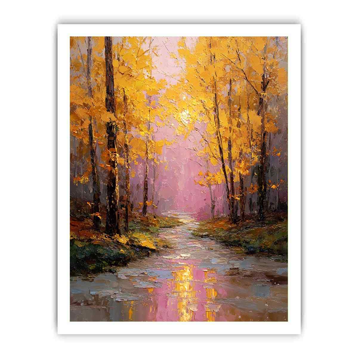 Amber Serenity Canvas Art Painting  Painting