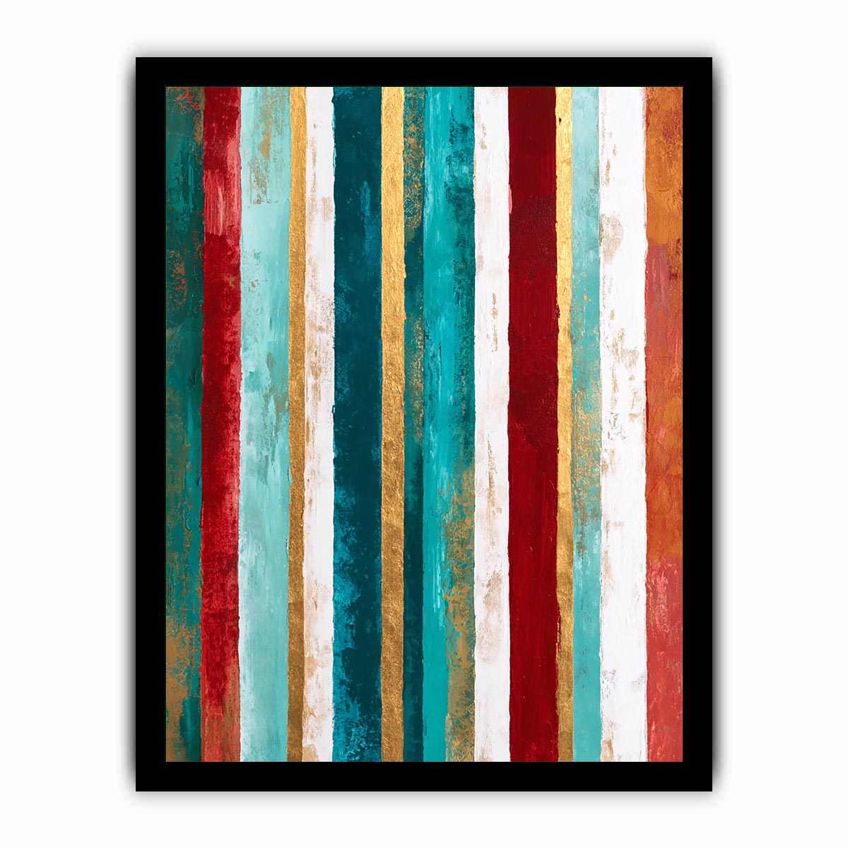 Abstract Stripes I Canvas Art Painting   Framed poster