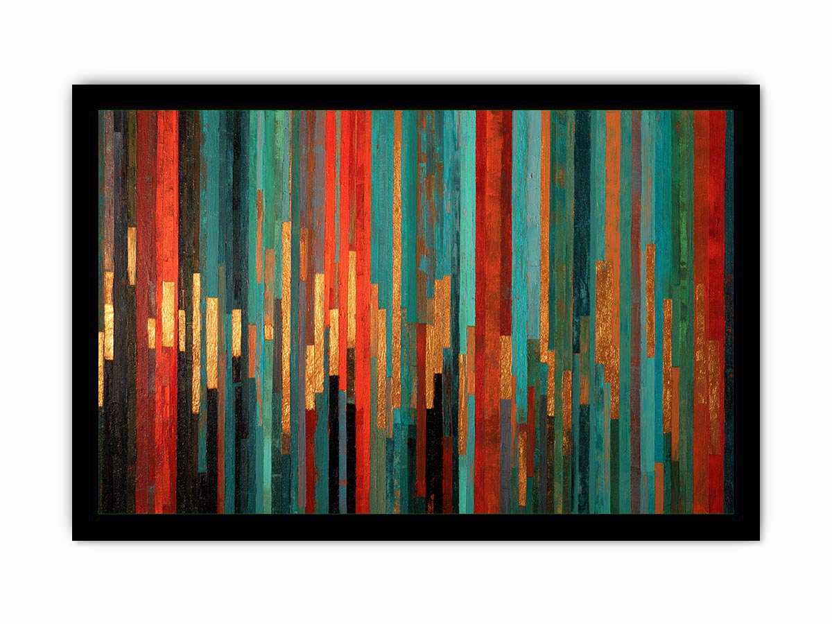 Abstract Stripes II Canvas Art Painting   Framed poster