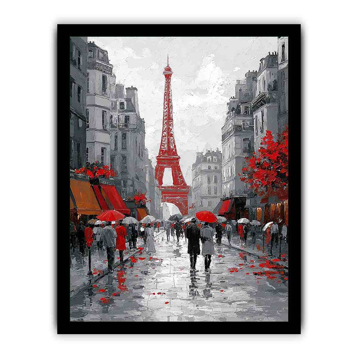 Abstract Paris Romance Canvas Art Painting   Framed poster