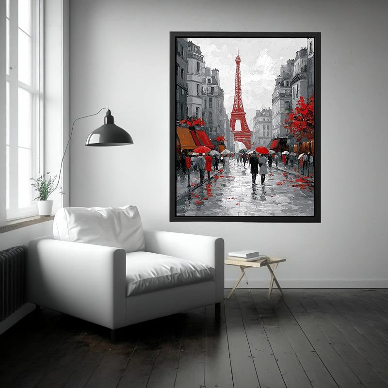 Abstract Paris Romance Canvas Art Painting