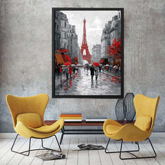 Abstract Paris Romance Canvas Art Painting