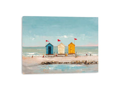 Three beach Huts Canvas Art Painting
