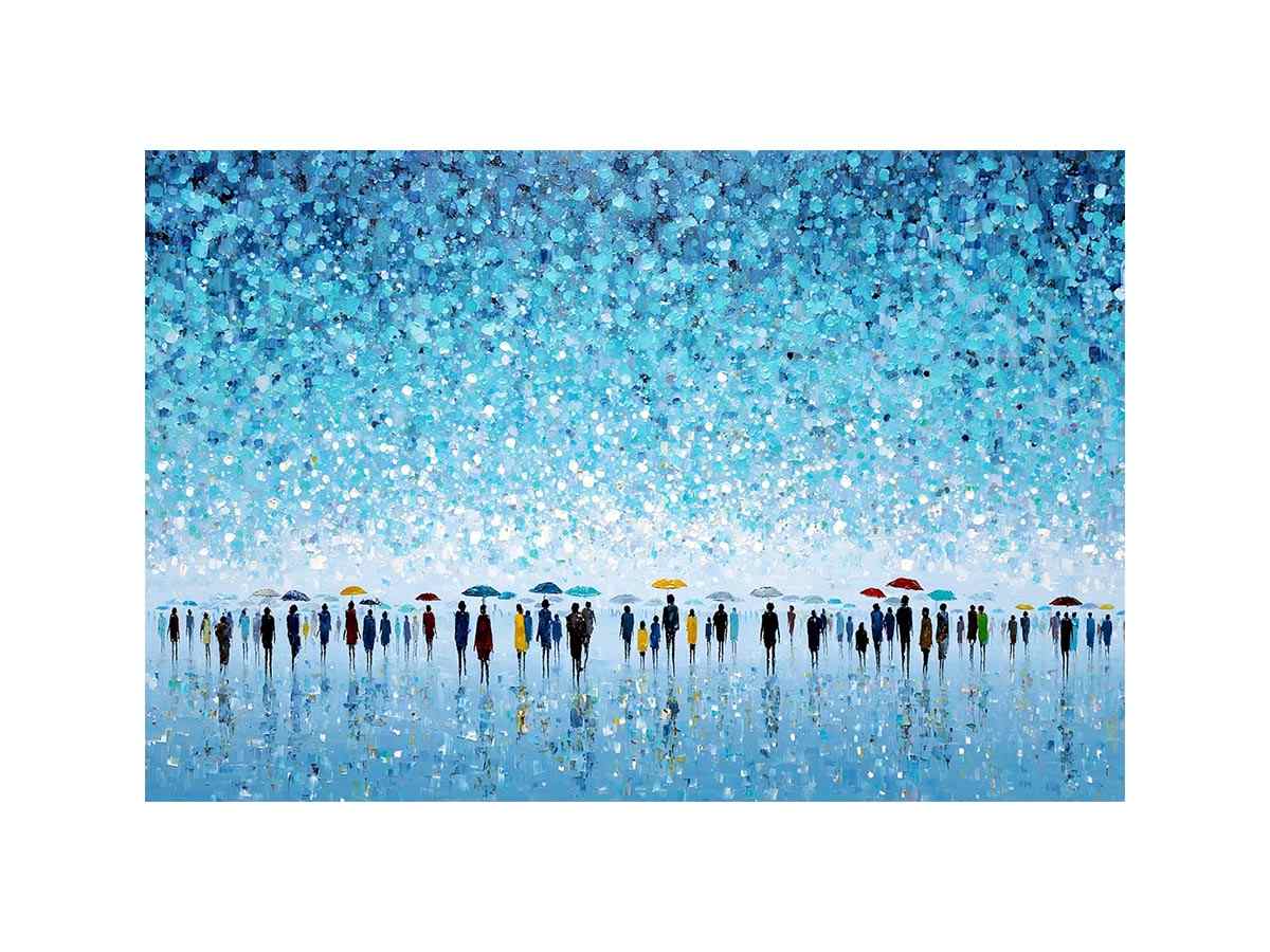 Abstract Umbrella Scene Canvas Art Painting