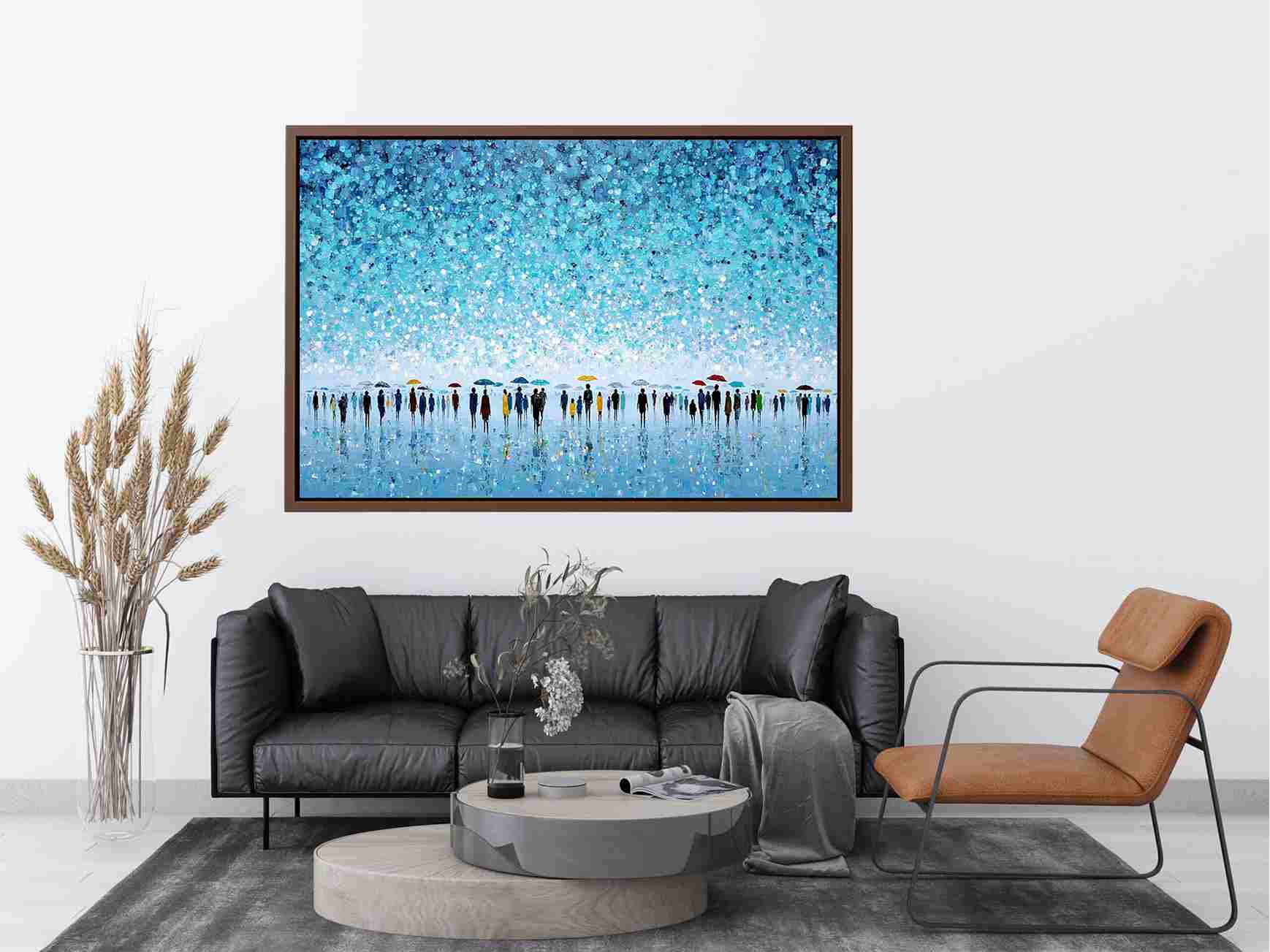 Abstract Umbrella Scene Canvas Art Painting