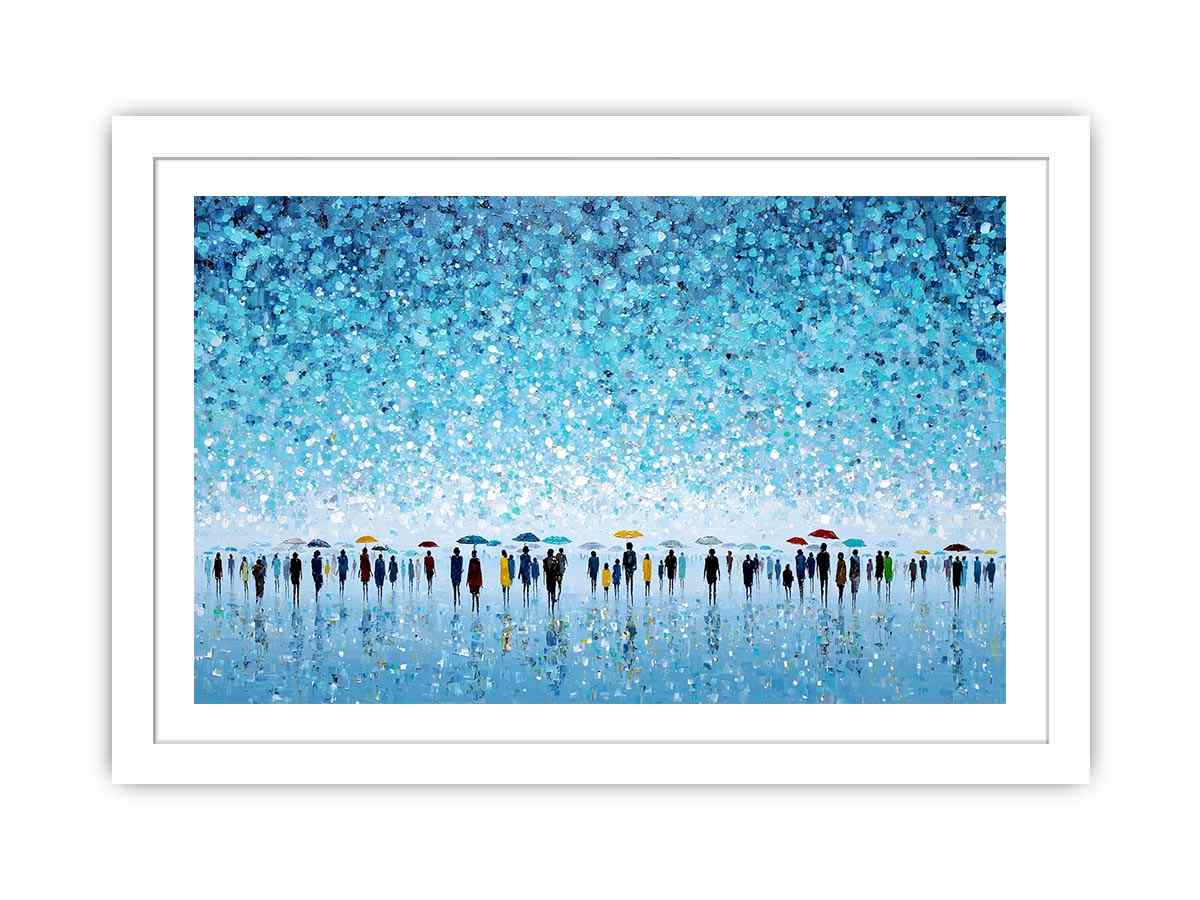 Abstract Umbrella Scene Canvas Art Painting  Art Print