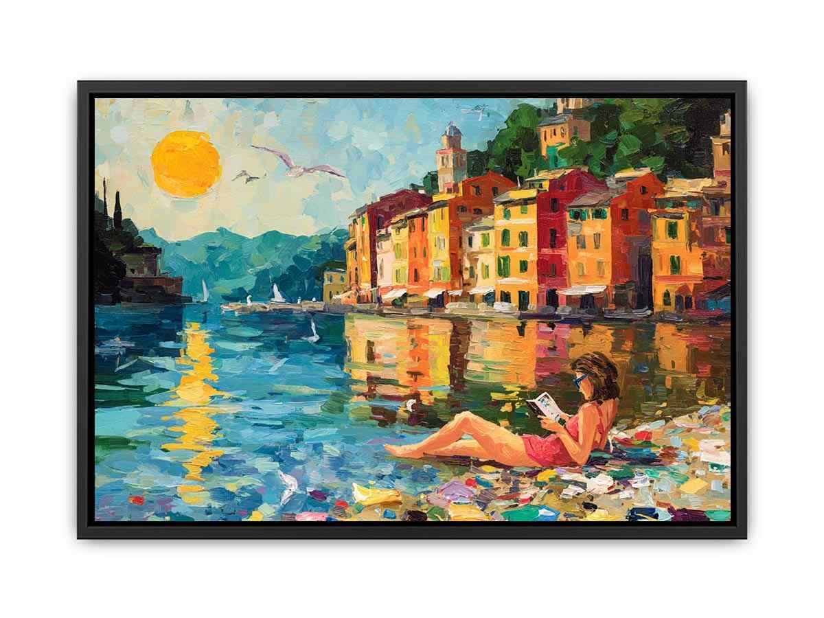 Beach Reading Canvas Art Painting